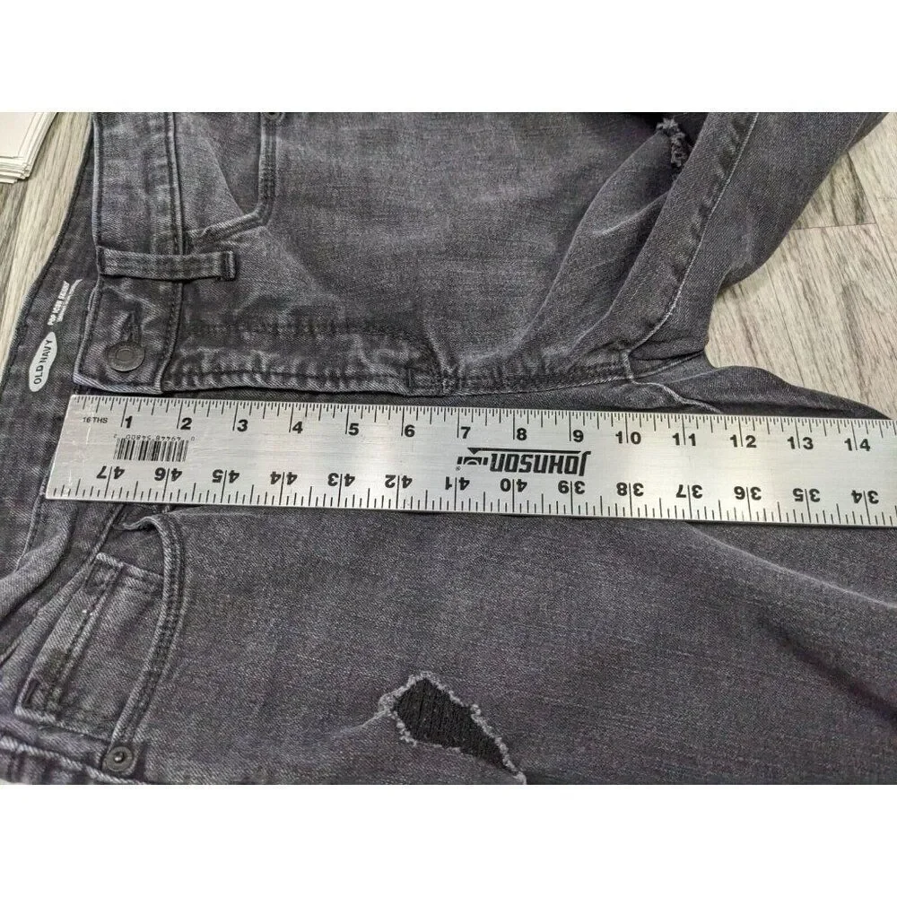 (3/$35) Old Navy Size 6 Pop Icon Skinny High Rise Distressed Black Grey Jeans‎